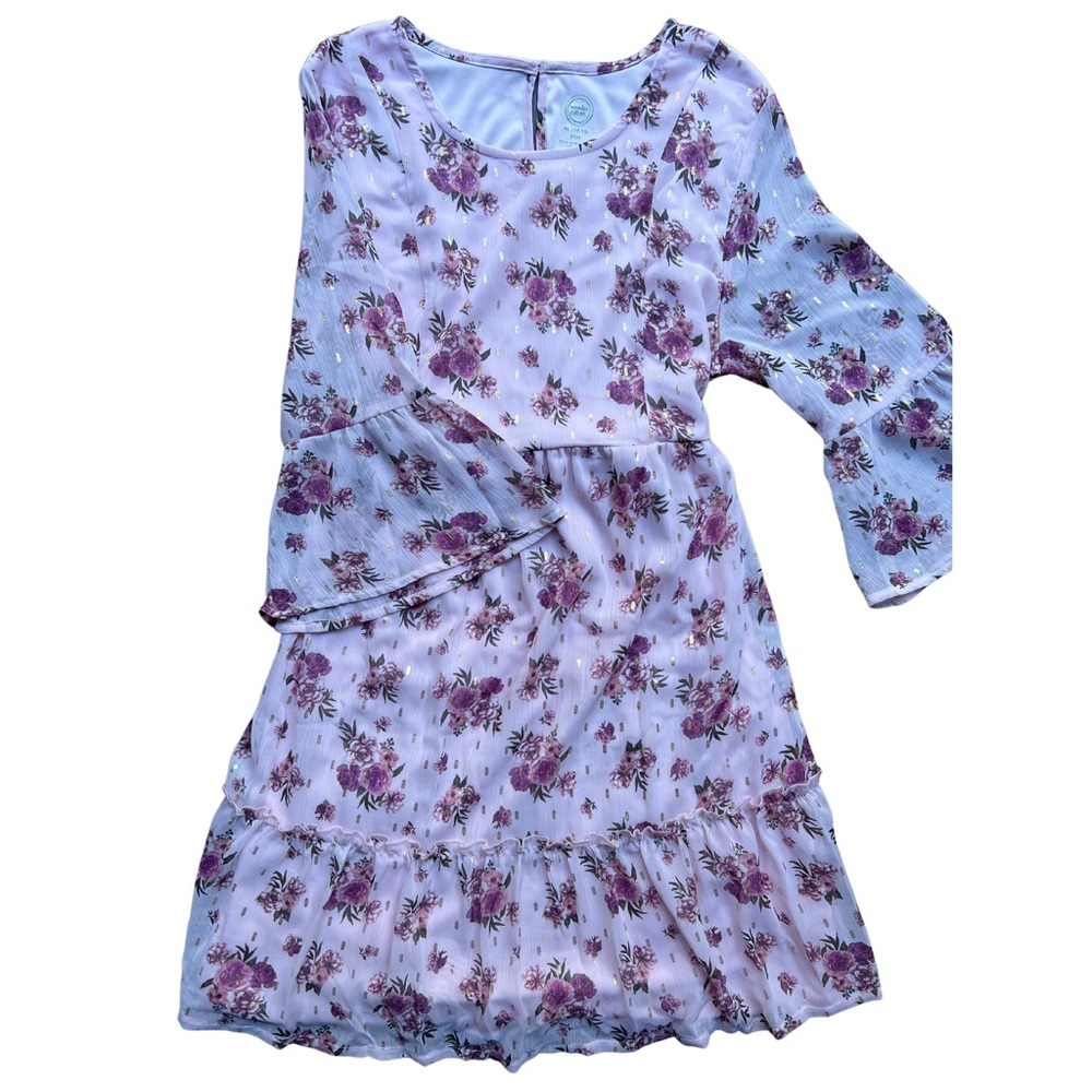 Wonder Nation Girls Floral Chiffon Mini Dress, Size XL 14/16 plus